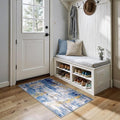 Washable Area Rugs 2'x4' Non-Slip Modern Abstract Soft for Living Room Entryway Bedroom Nursery, Print Pattern, Grey Blue Gold/Golden