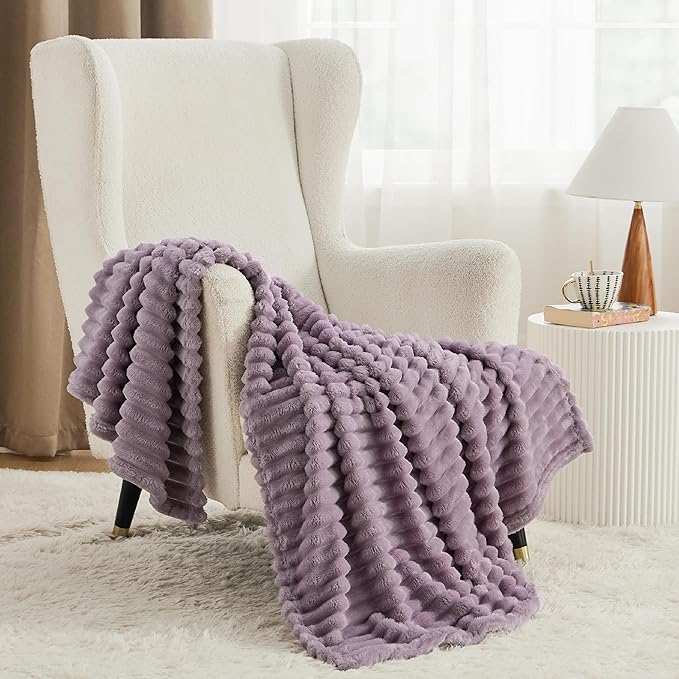 Bedsure GentleSoft Light Purple Fleece Blanket for Couch - Super Soft Cozy Twin Blankets for Women, Cute Small Blanket for Girls, 60x80 Inches