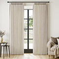 MIULEE Pinch Pleated Thick Linen Curtains 96 Inches Long 2 Panels for Living Room Bedroom, Memory Trained Drapes Pinch Pleat Back Tab Semi Sheer Privacy Neutral Ivory Cream Farmhouse Window Curtains
