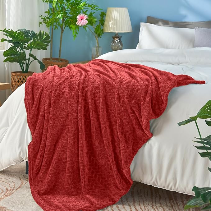inhand Fleece Twin Blanket for Bed Ruby red Throw Blanket for Couch Super Soft Cozy Warm Blankets and Throws Lightweight Fuzzy Large Blanket for Sofa Bed Office,60x90 inches