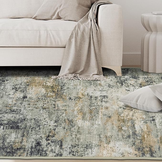 9x12 Area Rugs for Living Room Rug Washable: Abstract Large Rug for Dining Room Bedroom Carpet Non Slip 9 by 12 Indoor Modern Nursery Home Office Multi