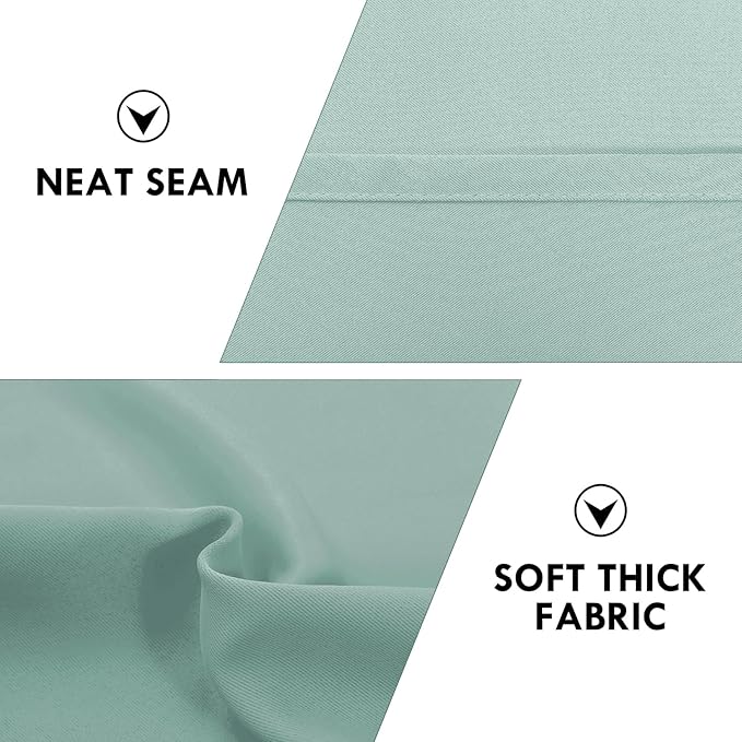 DWCN Blackout Curtains for Living Room Thermal Insulated, Energy Saving & Noise Reducing Bedroom Curtains, Sage Green, W 60x L 63 Inch, Set of 2 Rod Pocket Curtain Panels