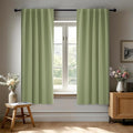 Deconovo Blackout Curtains, Thermal Insulated, W42 x L54 2 Panels, Back Tab, Machine Washable, Room-Darkening Drapes for Bedroom/Living Room Sage Green
