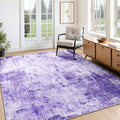 Washable Area Rugs 4'x6' Non-Slip Modern Abstract Soft for Living Room Entryway Bedroom Nursery, Print Pattern, Purple Gray Pink White