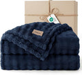 Bedsure 3D Fleece Bubble Blanket - GentleSoft Blue Queen Blanket for Bed Sofa Room Decor - Luxury Soft Cozy Gifts for Kids Girls, Lightweight, All Seasons, Navy Blue, 90"×90"