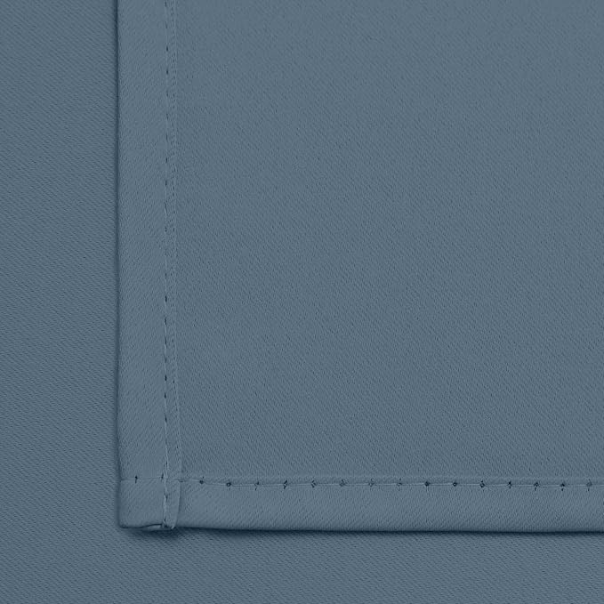 Yakamok 72 Inch Length Blackout Curtains for Bedroom, Room Darkening Thermal Insulated Solid Grommet Panels for Living Room(42Wx72L, Stone Blue, 2 Panels)