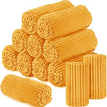 Buryeah 12 Pcs Flannel Throw Blanket Bulk 50 x 60 in Sleepover Blanket Outdoor Wedding Throw Lightweight, Oeko-tex Standard 100 Certified for Sofa Homeless Gifts (Mustard Yellow)