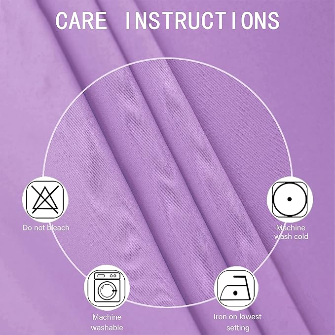 LEMOMO Lavender Thermal Blackout Curtains/52 x 72 Inch/Set of 2 Panels Room Darkening Curtains for Bedroom
