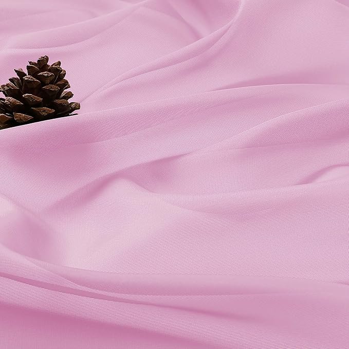 OVZME Light Pink Sheer Curtains 120 Inches Long 2 Panels Set, 59 Inch Extra Wide Soft Airy Lightweight Sheer Curtains for Living Room, Farmhouse Voile Filmy Rod Pocket Drapes, 59Wx120L Inches