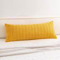 Corduroy Decorative Throw Pillow Covers 14x36 Inch Soft Striped Pillow Covers Modern Farmhouse Home Decor for Sofa Living Room Couch Bed（Yellow）