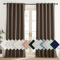 NICETOWN Coffee Vintage Linen 100% Blackout Curtains for Living Room, Thermal Insulated Curtains 108“ Long, Noise Reducing Window Treatment Drapes for Home Office, 62" Wide Per Panel, Set of 2