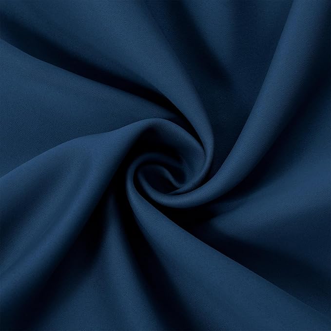 LEMOMO Navy Blue Thermal Blackout Curtains/52 x 108 Inch/Set of 2 Panels Room Darkening Curtains for Bedroom