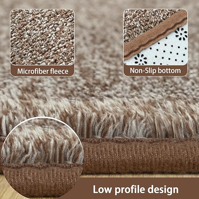 AROGAN Washable 2x6 Runner Rug for Hallway, Long Runner Rugs wtih Soft Memory Foam for Bedroom, Non Slip Backing Carpet Runners for Hallways, Kitchen, Bathroom, Entryway Home Decor, Matte Brown