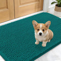 OLANLY Dog Door Mat for Muddy Paws 30x17, Absorbs Moisture and Dirt, Absorbent Non-Slip Washable Doormat, Quick Dry Chenille Mud Mat for Dogs, Entry Indoor Entryway Carpet for Inside Floor, Lake Blue