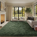 9x12 Ft Extra Large Shag Green Area Rug for Living Room, Ultra Soft Fluffy Furry Rugs for Bedroom Classroom Indoor Floor, Aesthetic Carpet for Kids Home Decor