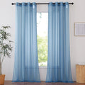 NICETOWN Stone Blue Sheer Curtains 108 inches Long, Grommet Top Elegant Voile Textured Window Treatments Light Filtering for Bedroom/Living Room, W54 x L108, 2 Panels