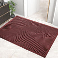 HIYARD Sturdy Front Door Mat, Absorbent Muddy Dirt Resist Welcome Door Mats Outdoor Indoor, Stain and Fade Resistant, Non-Slip Backing Entry Mat Low Profile Doormat for Entryway, 47×32, Red