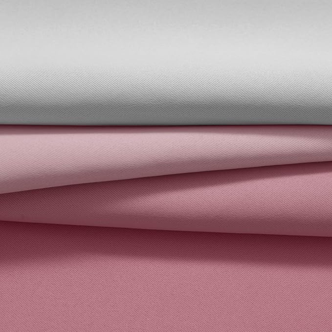 Yakamok 63 Inch Length Ombre Curtains, Thermal Insulated Grommet Window Drapes, Room Darkening Gradient Color Curtains for Girl's Bedroom (Pink and Greyish White, 52x63 Inch, Set of 2)