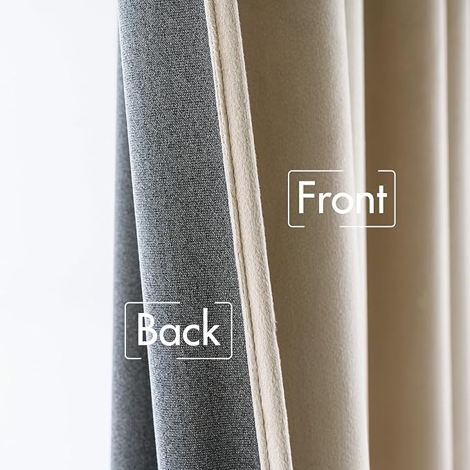 MIULEE Velvet Curtains 108 inches - Luxury Blackout Curtains for Bedroom Living Room Thermal Insulated Super Soft Window Drapes Rod Pocket & Back Tab, Beige, W52 x L108 inches, 2 Panels