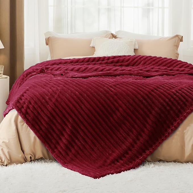 Bedsure GentleSoft Red Full Blanket for Bed - Cozy Soft Blankets for Women, Cute Large Throws for Girls, 84x90 Inches