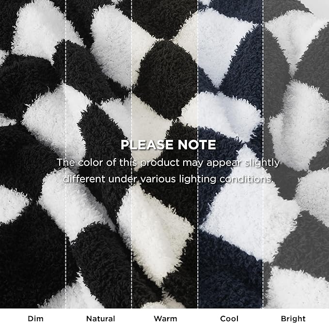 Bedsure GentleSoft Checkered Twin Blanket for Couch - Super Soft Cozy & Warm Knit Throw Blanket, Breathable, Lightweight & Fluffy Plaid Blanket for Bed, Sofa, Gifts for Women Men, Black, 60x80 Inches