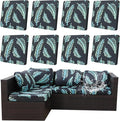 8Pcs Outdoor Cushion Covers, Patio Cushion Covers,Stretch Elastic Slipcovers, Replacement Washable & Reusable Furniture Protector for Patio Couch (Fir-Pattern,Cover Only)