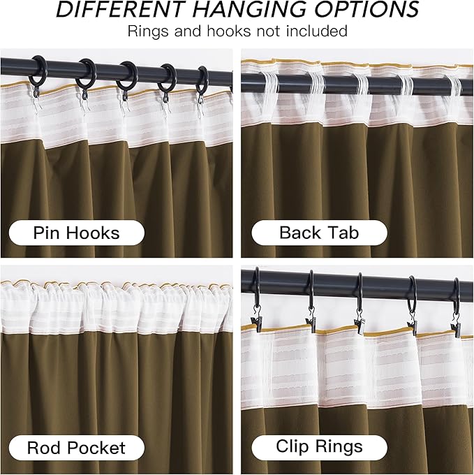 RYB HOME Mustard Yellow Velvet Curtains 84 inches, Back Tab Soft Fabric Room Darkening Thermal Insulated Luxurious Home Decor Curtains for Living Room Bedroom, W 52" x L 84", 2 Panels Set