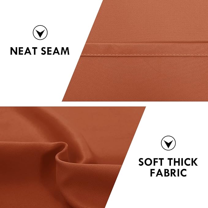 DWCN Blackout Curtains Thermal Insulated, Energy Saving & Noise Reducing Bedroom and Living Room Curtains, Burnt Ochre, W 52x L 54 Inch, Set of 2 Rod Pocket Curtain Panels