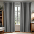 Deconovo Blackout Curtains, Thermal Insulated, W70 x L95 2 Panels, Back Tab, Machine Washable, Room-Darkening Drapes for Bedroom/Living Room Light Grey