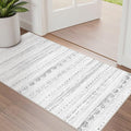 Nakagishi 2X4 Rug Washable Area Rug: Small Soft Boho Farmhouse Neutral Moroccan Non Slip Indoor Low Pile Accent Floor Throw Carpet for Bedroom Bathroom Entryway Kitchen Hallway Closet Home Door - Grey