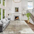 6x9 Area Rugs Washable Rug: Large Modern Abstract Living Room Rug Soft Anti-Skid Thin Carpet Indoor Floor Non-Shedding Carpets for Bedroom Dining Room Farmhouse Nursery Home Office Brown White