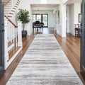 5x12 Runner Rug for Wide Hallway: Long Washable Runners for Entryway Living Room Dining Room - Stain and Water Resistant Rugs with Non-Slip Backing - Soft Low-Pile Carpet Beige Grey