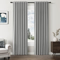 Guken 100% Blackout Linen Curtains 80 Inch Length 2 Panels Set for Living Room Bedroom Back Tab Thermal Insulated Black Out Linen Drapes Room Darkening Window Curtains,Dark Grey