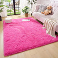 Amearea Premium Soft Area Rug 4x5.3 Feet, Pink Rugs for Living Room, Fluffy Carpet for Bedroom Nursery Playroom Teen Bedside Home Decor, Comfortable Indoor Furry Dorm Carpets, Hot Pink