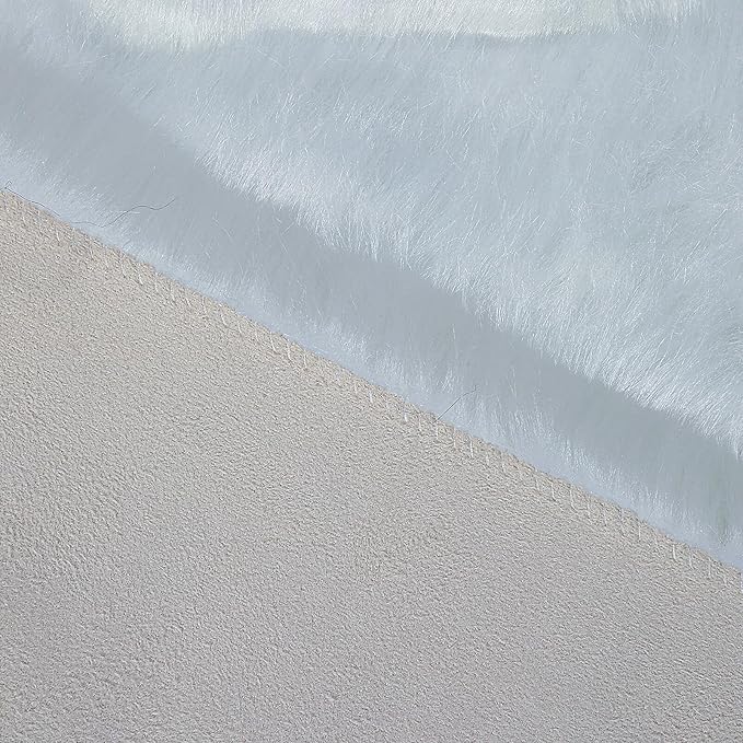 linmopm Faux Fur Rug Sheepskin Shag Fluffy Fuzzy 5x7 ft White Rugs for Bedroom Bedside Bed Floor Living Room Plush Rectangle High-Density Cushion Carpet Super Sofa Cover