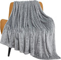 TOONOW Fleece Blanket Twin Size -320GSM Lightweight Fuzzy Soft Textured Flannel Blankets for Couch, Sofa, Bed, 60x80 inchs,Light Grey