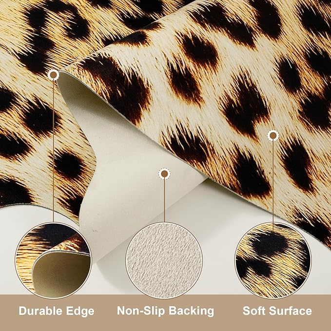AROGAN 5.2 x 6.2 Ft Faux Leopard Rug, Premium Animal Skin Cheetah Hide Rug, Sturdy Cheetah Print Rugs for Wall Decor, Western Floor Carpet Decor for Bedroom Living Room, Black and Gold