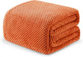 Exclusivo Mezcla Fleece Bed Blanket Twin Size, Super Soft and Warm Blankets for Couch, Sofa and Bed Waffle Textured, Cozy, Fuzzy and Lightweight (Burnt Orange, 60x80 Inches)