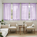 MIULEE Light Purple Sheer Curtains 63 Inches Long, 4 Panels Set, Lavender Light Filtering Rod Pocket Voile Drapes for Living Room and Bedroom, Airy Soft Fabric Window Treatments, 42 x 63 Inches