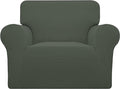 Easy-Going Stretch Chair Sofa Slipcover 1-Piece Couch Sofa Cover Furniture Protector Soft with Elastic Bottom for Kids, Pet. Spandex Jacquard Fabric Small Checks (Chair, Olive Green)