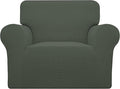 Easy-Going Stretch Oversized Chair Sofa Slipcover 1-Piece Couch Sofa Cover Furniture Protector Soft with Elastic Bottom for Kids Spandex Jacquard Fabric Small Checks Olive Green