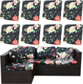 8Pcs Outdoor Cushion Covers, Patio Cushion Covers,Stretch Elastic Slipcovers, Replacement Washable & Reusable Furniture Protector for Patio Couch (Death of Summer-Pattern,Cover Only)