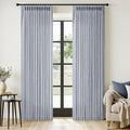 MIULEE Pinch Pleated Thick Linen Curtains 96 Inches Long 2 Panels for Living Room Bedroom, Memory Trained Pleat Drapes Light Filtering Light Blue Semi Sheer Window Curtains Hooks Rings Back Tab