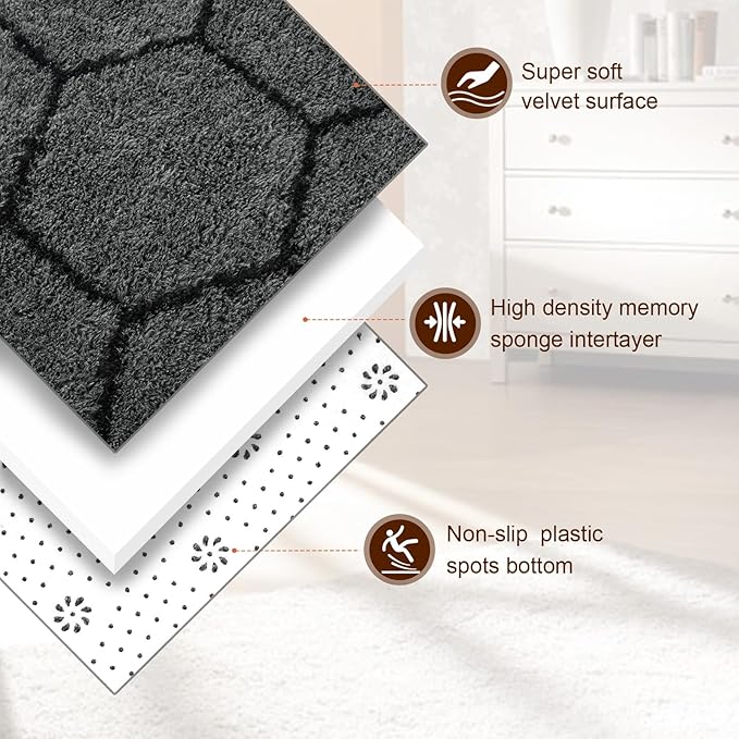 TWINNIS Super Soft Shaggy Rugs Fluffy Carpets, 5x8 Feet, Indoor Modern Plush Area Rugs for Living Room Bedroom Kids Room Nursery Home Decor, Upgrade Anti-Skid Rectangular Fuzzy Rug, Dark Gray