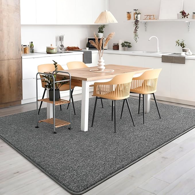 AROGAN Washable 5×7 Living Room Rug, Modern Area Rugs with Soft Memory Foam for Bedroom, Minimalist Non-Slip Indoor Floor Carpet for Dining Room Office Kids Playroom Decor, Black and White