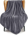 Exclusivo Mezcla Fleece Throw XL Blanket for Couch, Sofa, Super Soft and Warm Dark Grey Blankets, All Season, Cozy, Plush, Lightweight, 50x70 Inches