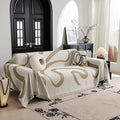 MYSKY HOME Boho Couch Cover Super Soft Couch Covers for 2-3 Cushion Couch Sofa, Modern Khaki Jacquard Sofa Slipcover Loveseat Futon Cover, Couch Covers for Sectional Sofa, 71" x 118", Khaki Curve