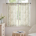 jinchan Linen Blend Floral Curtains for Living Room 54 Inch Length Farmhouse Printed Curtain Rod Pocket Back Tab Sage Green Peony Flower Patterned Drapes Bedroom Curtains Set 2 Panels
