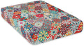 hyha Printed Couch Cushion Covers, Floral Sofa Covers Washable for 2 Cushion Couch, Stretch Pattern Outdoor Cushion Covers for Patio Furniture with Elastic Bottom(Medium, Diamond Mandala)
