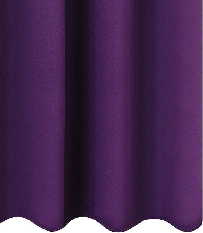 LEMOMO Purple Thermal Blackout Curtains/52 x 95 Inch/Set of 2 Panels Room Darkening Curtains for Bedroom